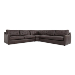 Thurlow Corner Modular Sectional in Espresso Brown Leather
