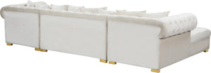 Holly 3pc. Sectional In Cream Velvet
