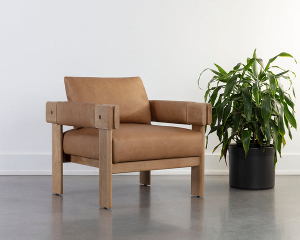 CARMICHAEL LOUNGE CHAIR - LUDLOW SESAME LEATHER