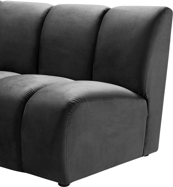 Lynda 4pc. Modular Sectional In Grey Velvet