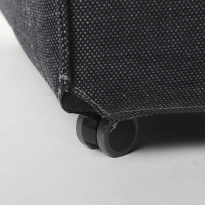 Damon Fully Upholstered Grey Fabric Dining Chair on Casters