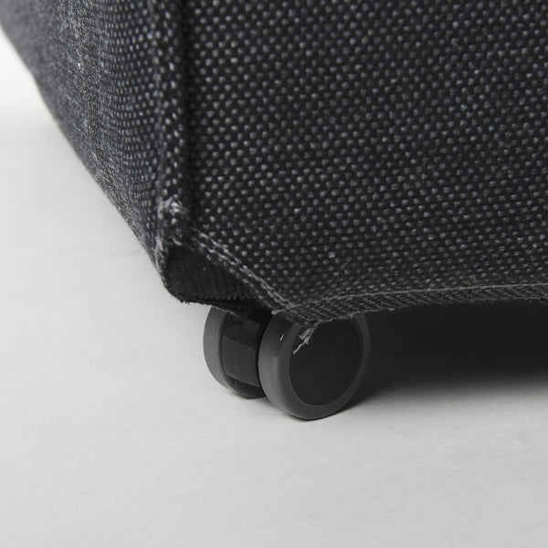 Damon Fully Upholstered Grey Fabric Dining Chair on Casters