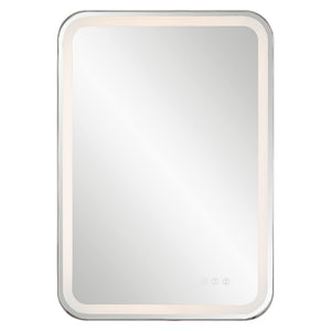 Crofton Lighted Nickel Vanity Mirror