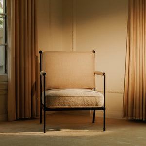 Vecchia Accent Chair Beige with Iron Frame