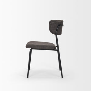 Corey Dining Chair w/ Gray Fabric & Matte Black Metal