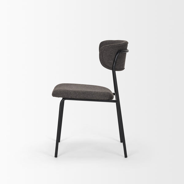 Corey Dining Chair w/ Gray Fabric & Matte Black Metal
