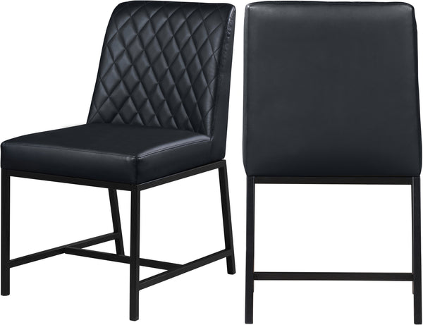 Bernard Dining Chair In Black Faux Leather