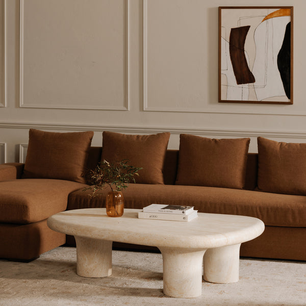 Moe's Thomas Right Sectional in Rust Polyester
