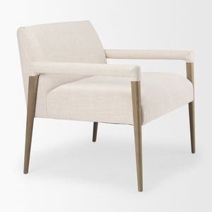 Palisades Cream Upholstery w/ Solid Wood Accent Chair