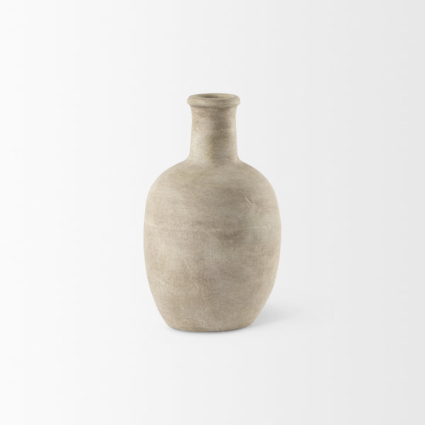 Zenni  5.3L x 5.3W x 9.3H Warm Beige Ceramic Vase