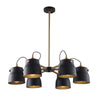 Euro Industrial AC11366VB Chandelier in Matte Black & Harvest Brass