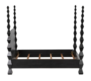 Brancusi Bed, Queen, Hand Rubbed Black