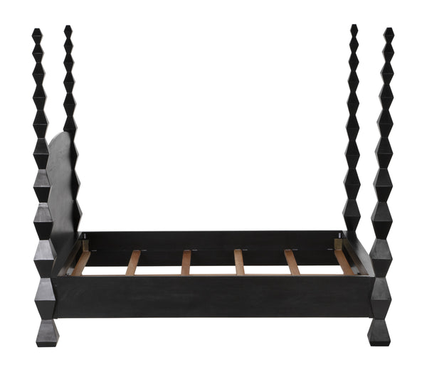 Brancusi Bed, Queen, Hand Rubbed Black