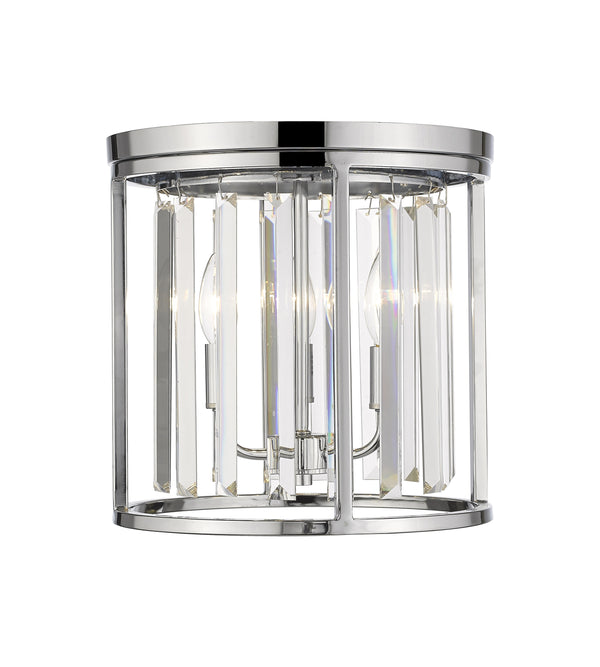 Monarch 3 Light Flush Mount in Chrome Finish