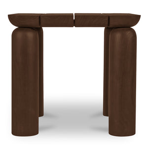 Barclay Outdoor Side Table in Teak Brown