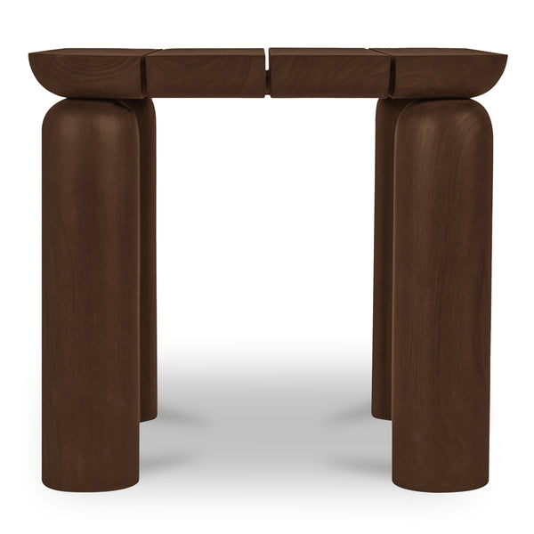 Barclay Outdoor Side Table in Teak Brown
