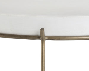 Remy Coffee Table - Antique Brass - Ivory