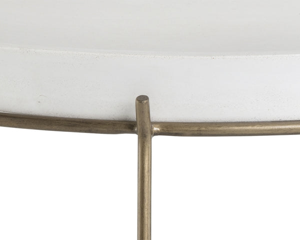 Remy Coffee Table - Antique Brass - Ivory