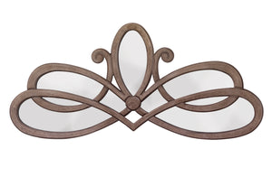 Scroll Wood Wall Mirror, Distressed Grey