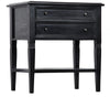 Oxford 2-Drawer Mahogany Side Table in Hand-Rubbed Black with Brass Pulls