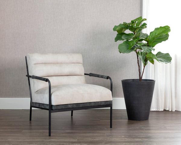 TRISTEN LOUNGE CHAIR - NONO CREAM / NONO DARK GREEN