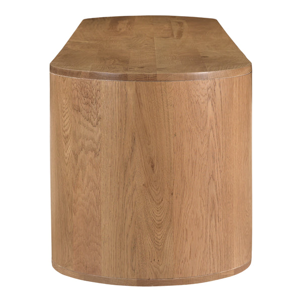 Theo Media Bench in Natural Oak