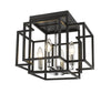 Titania 4 Light Flush Mount in Black + Chrome Finish