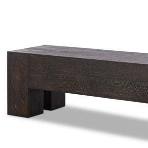 Abaso Accent Bench - Ebony Rustic Wormwood Oak