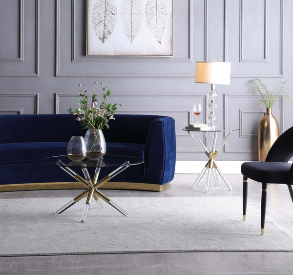 Erick End Table In Acrylic/Gold