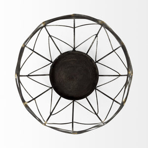Petiole I Small Gold Toned Metal Table Candle Holder
