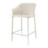 Callie Recycled Leather Counter Stool, Vanilla