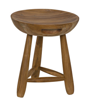 Basel Teak Stool with Clear Coat Semi-Gloss Finish