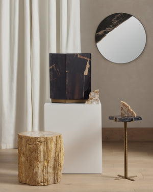 Shep End Table In Polished Petrified Wood