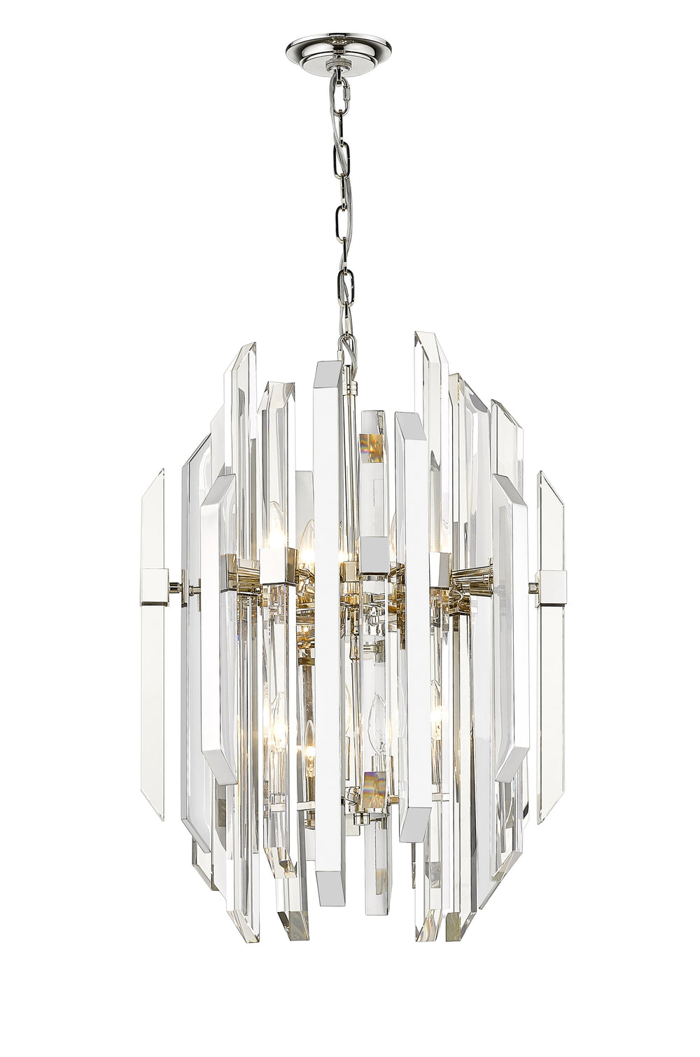 Bova 9 Light Pendant in Polished Nickel Finish