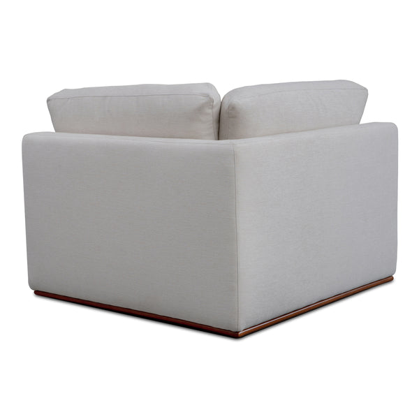 Moe's Rue Corner Chair Off White with Wood Base