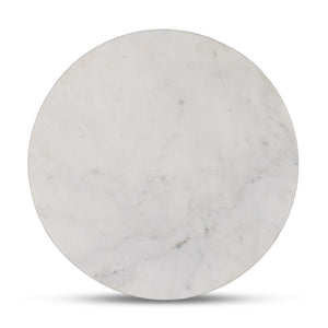 Fox End Table In Polished White Marble