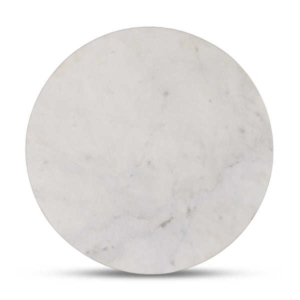 Fox End Table In Polished White Marble