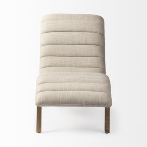 Pierre Beige Fabric Upholstered Armless Chaise Lounge Chair