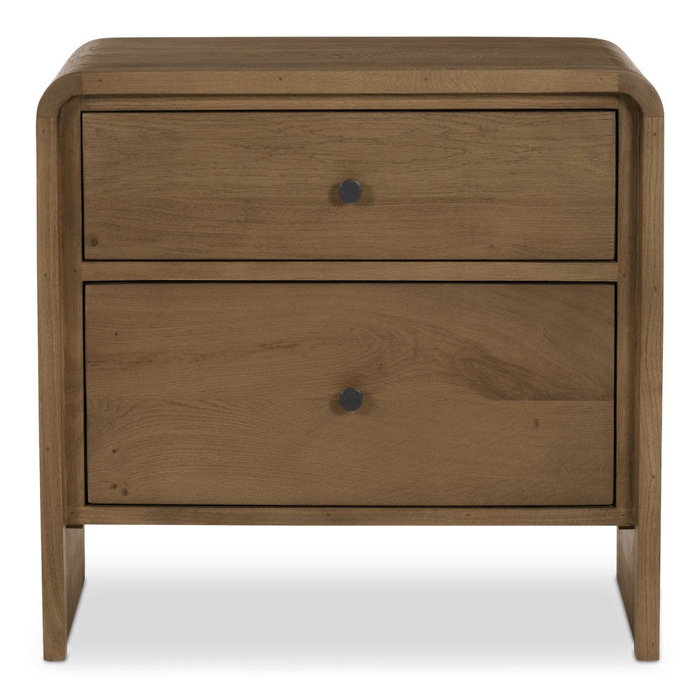 Riley Nightstand with Waterfall Edge in Oak