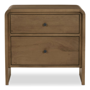 Riley Nightstand with Waterfall Edge in Oak