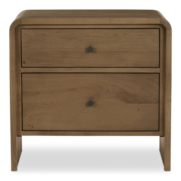 Riley Nightstand with Waterfall Edge in Oak