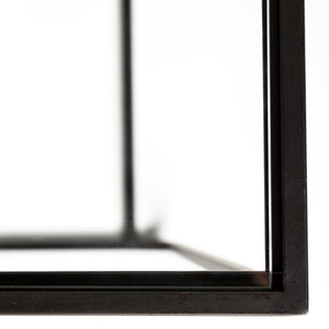 Arya (Set of 2) 24L x 10W Black Rectangular Glass Top Iron Frame Accent Table