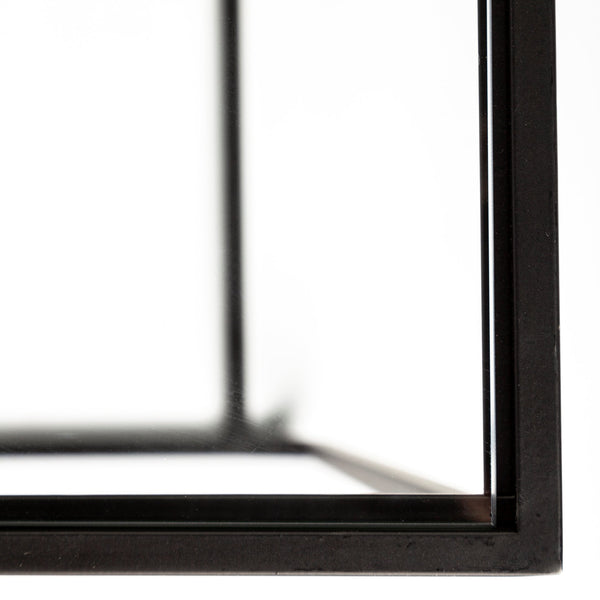 Arya (Set of 2) 24L x 10W Black Rectangular Glass Top Iron Frame Accent Table