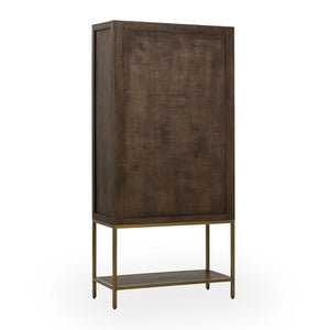 Freemont Solid Wood Tall Cabinet - Kona Brown
