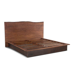 San Marino Acacia Wood Live Edge King Bed with Raw Walnut Finish