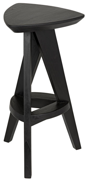 Twist Sungkai/Mindi Counter Stool in Charcoal Black