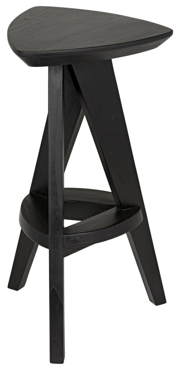 Twist Sungkai/Mindi Counter Stool in Charcoal Black