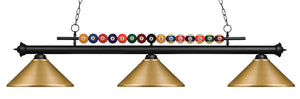 Shark 3 Light Billiard Light in Matte Black Finish