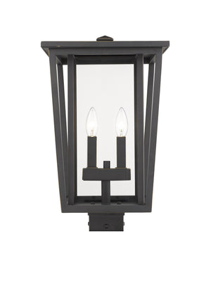 Seoul 2 Light Outdoor Post Mount Fixture in Oil Rubbed Bronze Finish