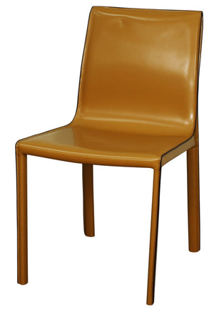 Gervin Recycled Leather Chair In Chestnut